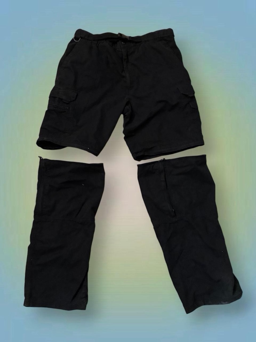 Black Cargo Wide-Leg Pants/Shorts - Picture 5 of 8